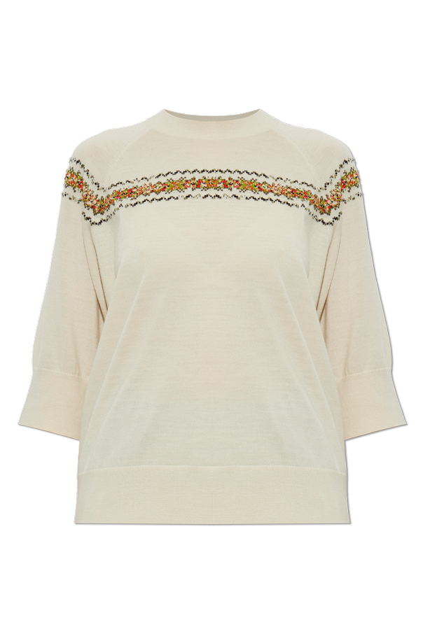 Dries Van Noten Cream Knit Top 'Tuano' by Dries Van Noten